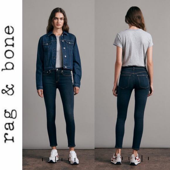 RAG BONE SEXY BOHO SKINNY LEGGING JEGGINGS JEANS DARK MIDNIGHT BLUE SIZE 30 - Picture 1 of 10